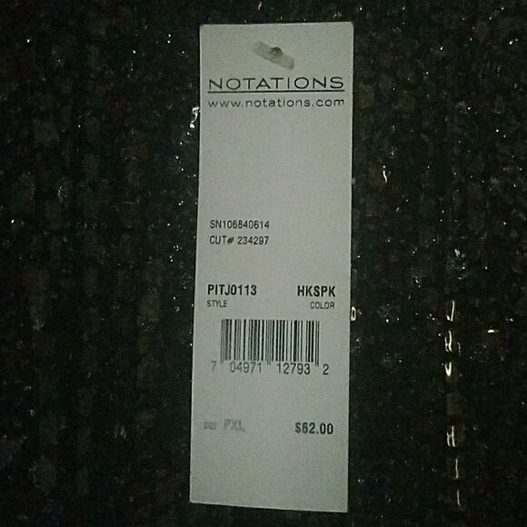 Notations black sparkling evening jacket Sz. PXL NWT - Picture 2 of 6